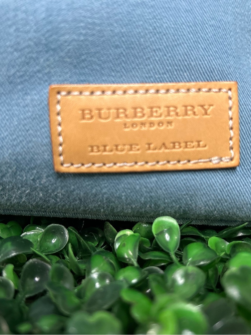 Burberry Blue Label Sky Blue Canvas Shoulder Tote Bag Nova Check Lining - Picture 3 of 13